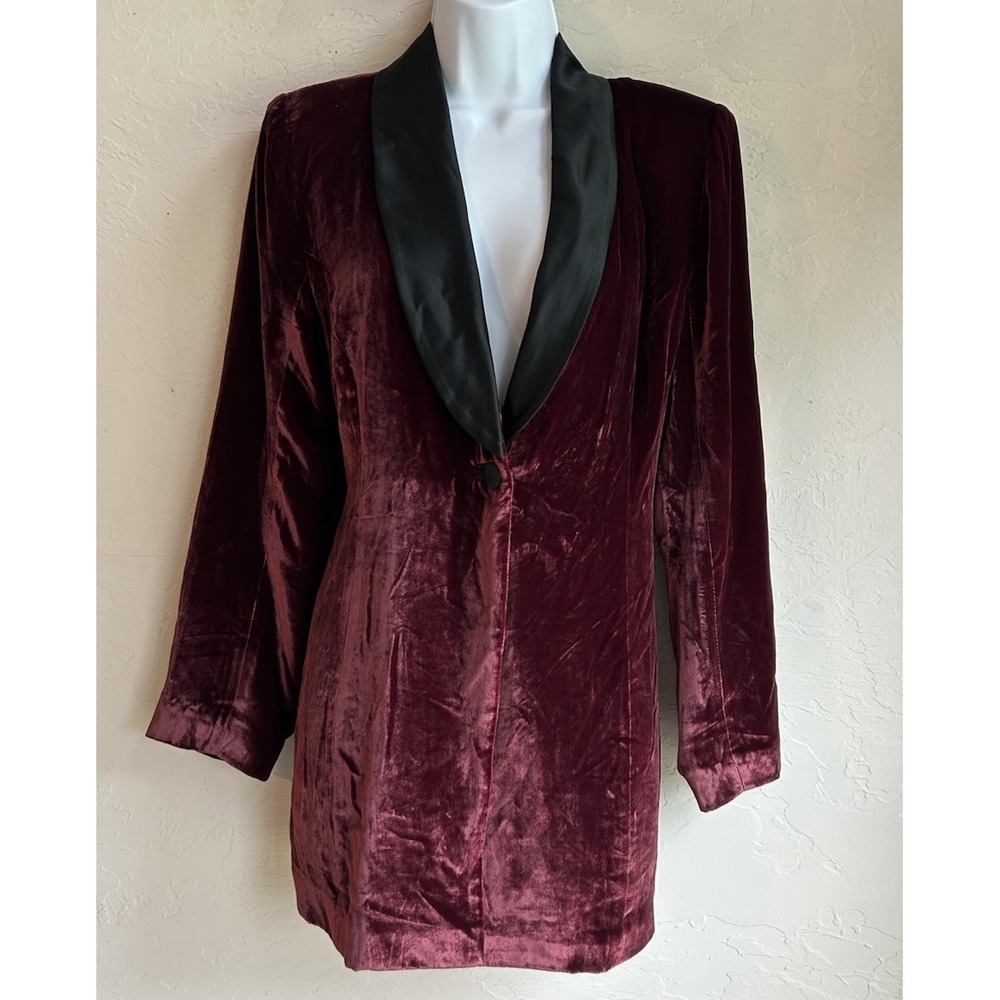 Soft Surroundings Savile Row Velvet Blazer XS Smoking Jacket Boho Whimsigoth